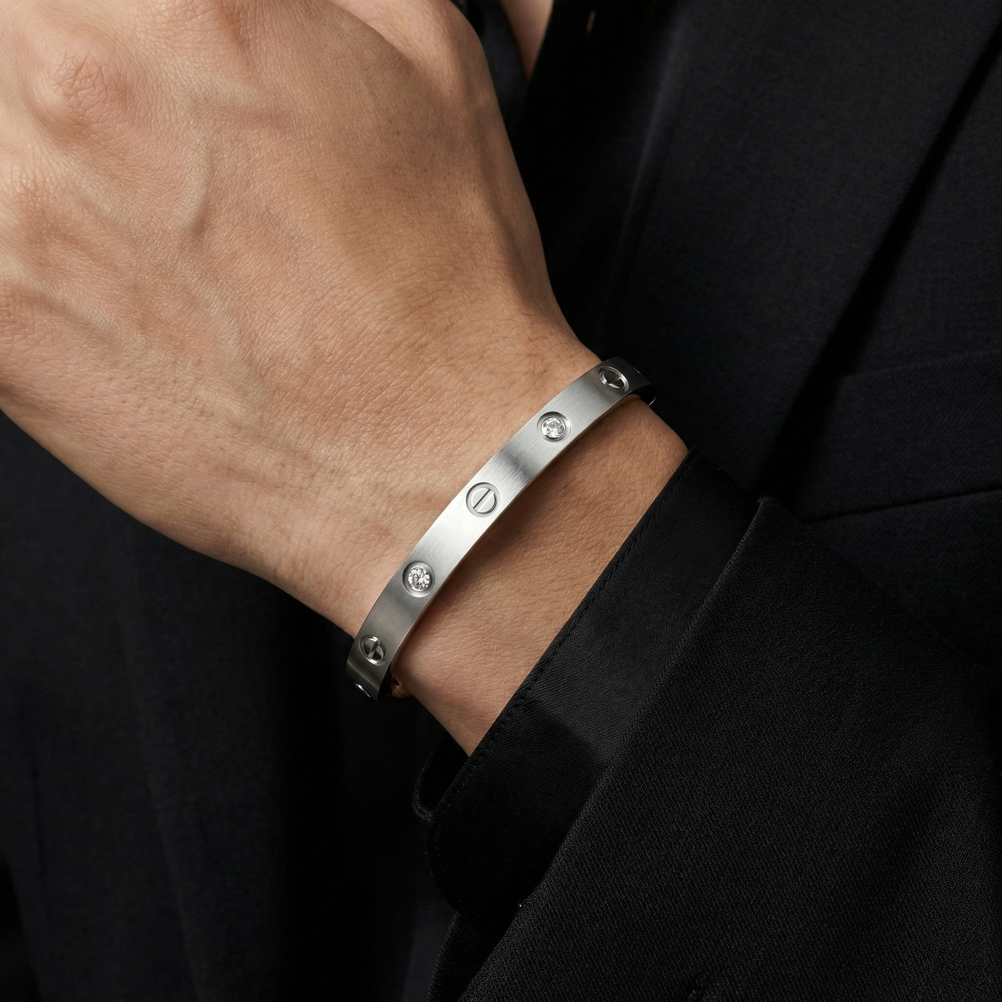 Love 4 diamantes efecto "Brushed"